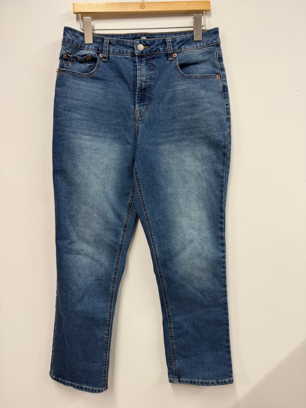 Frye Women's Straight Leg Denim Jeans in Mid Blue Wash 8 29
